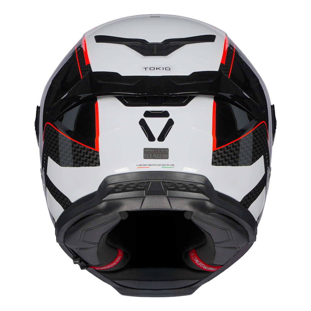 Korda Icon Tokio Helmet gloss white red back
