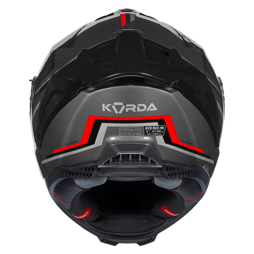 Korda Neo Fuego Helmet (Black & Red) back