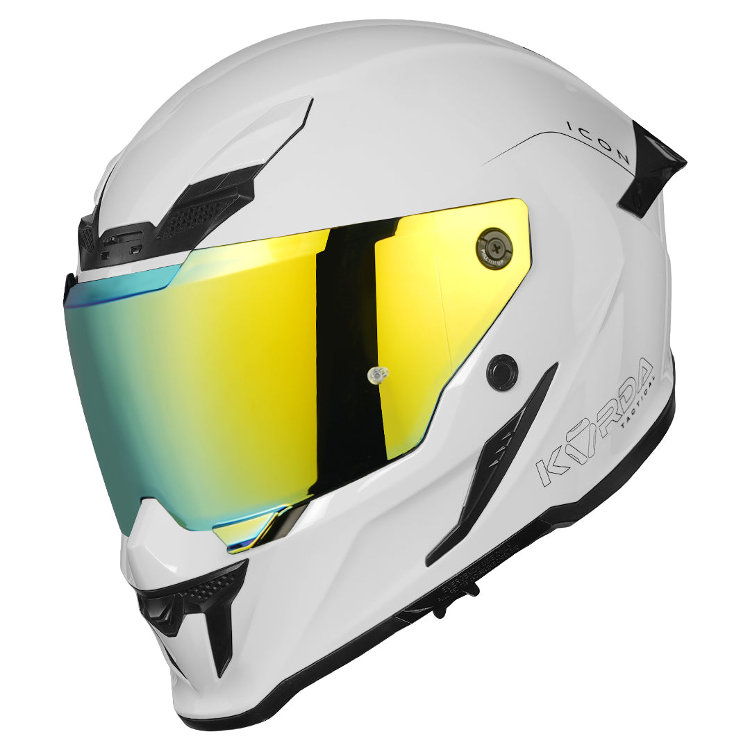 Korda Icon Solid White Helmet with Revo visor