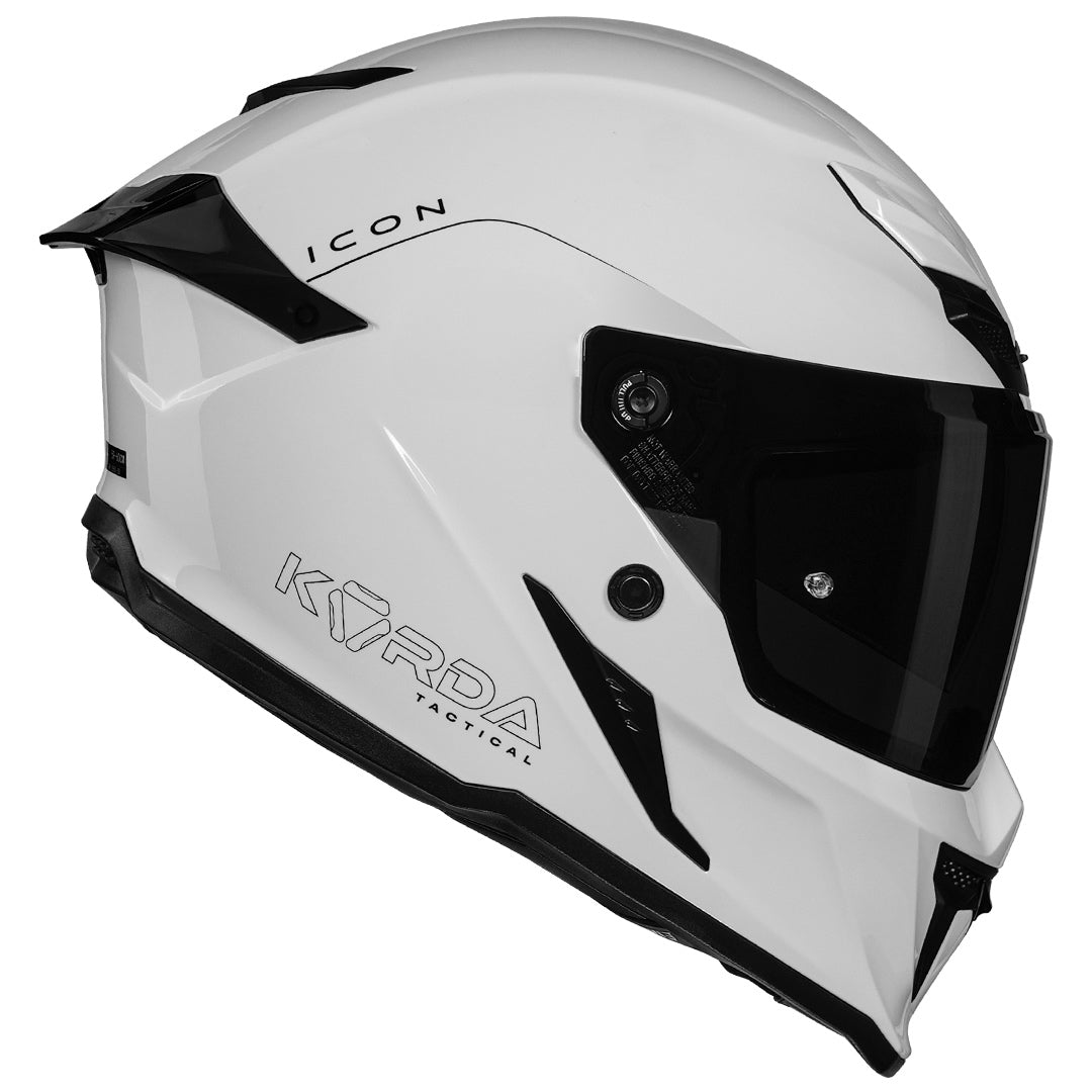 Korda Icon Solid Gloss White Helmet side