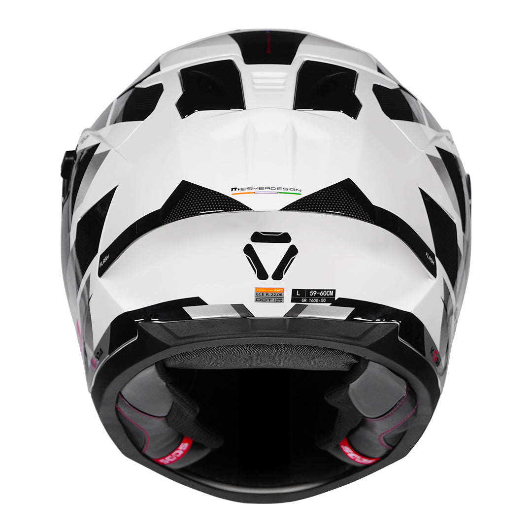 Korda Sonic GP Flash Helmet (White) back