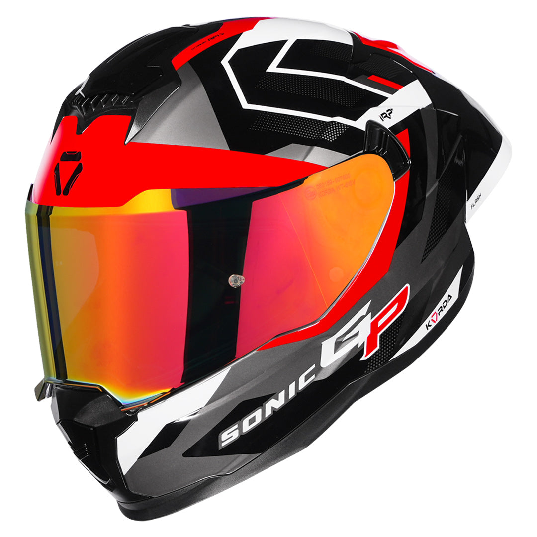 Korda Sonic GP Flash Helmet (Red) with revo visor