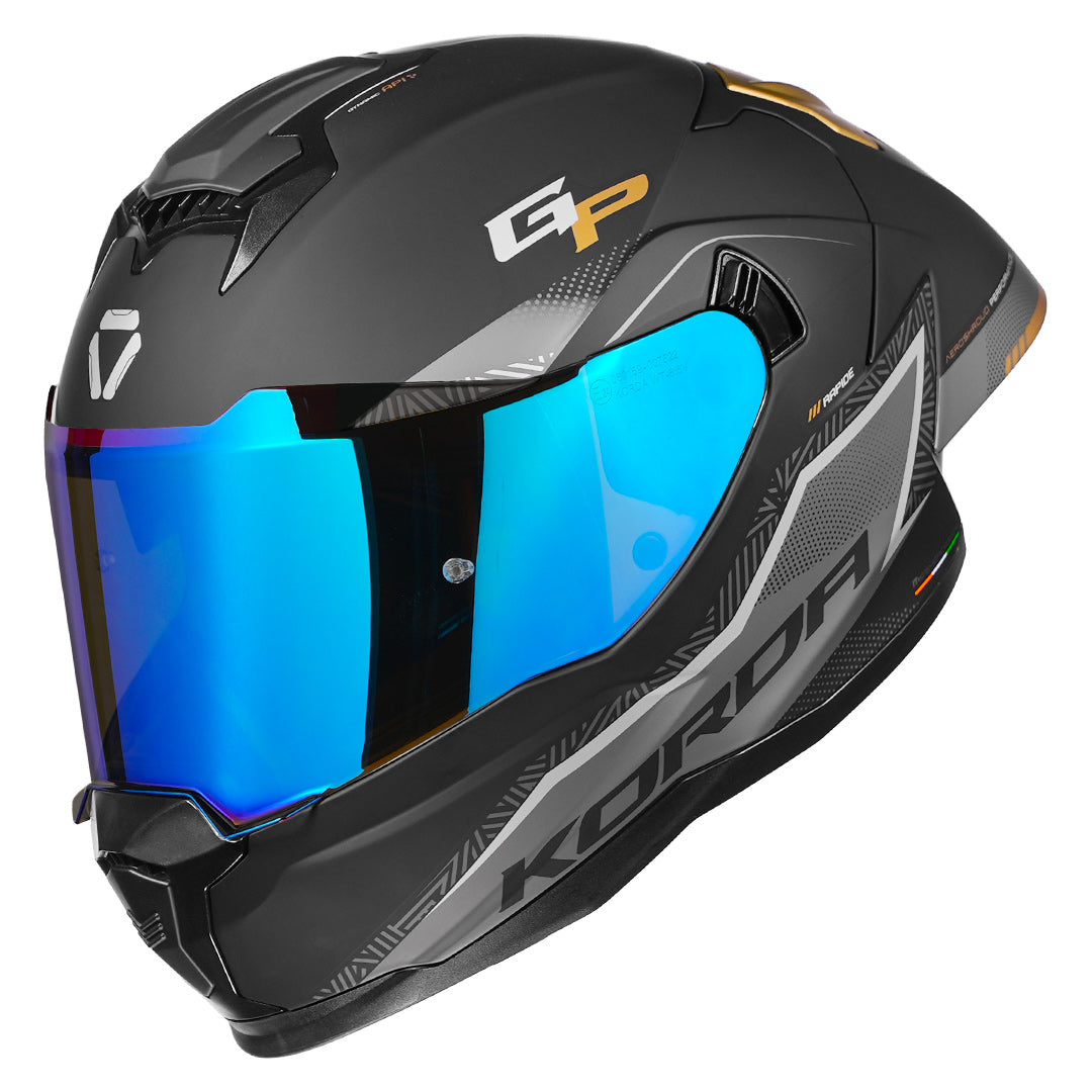 Korda Sonic GP Rapide Helmet gold with revo visor