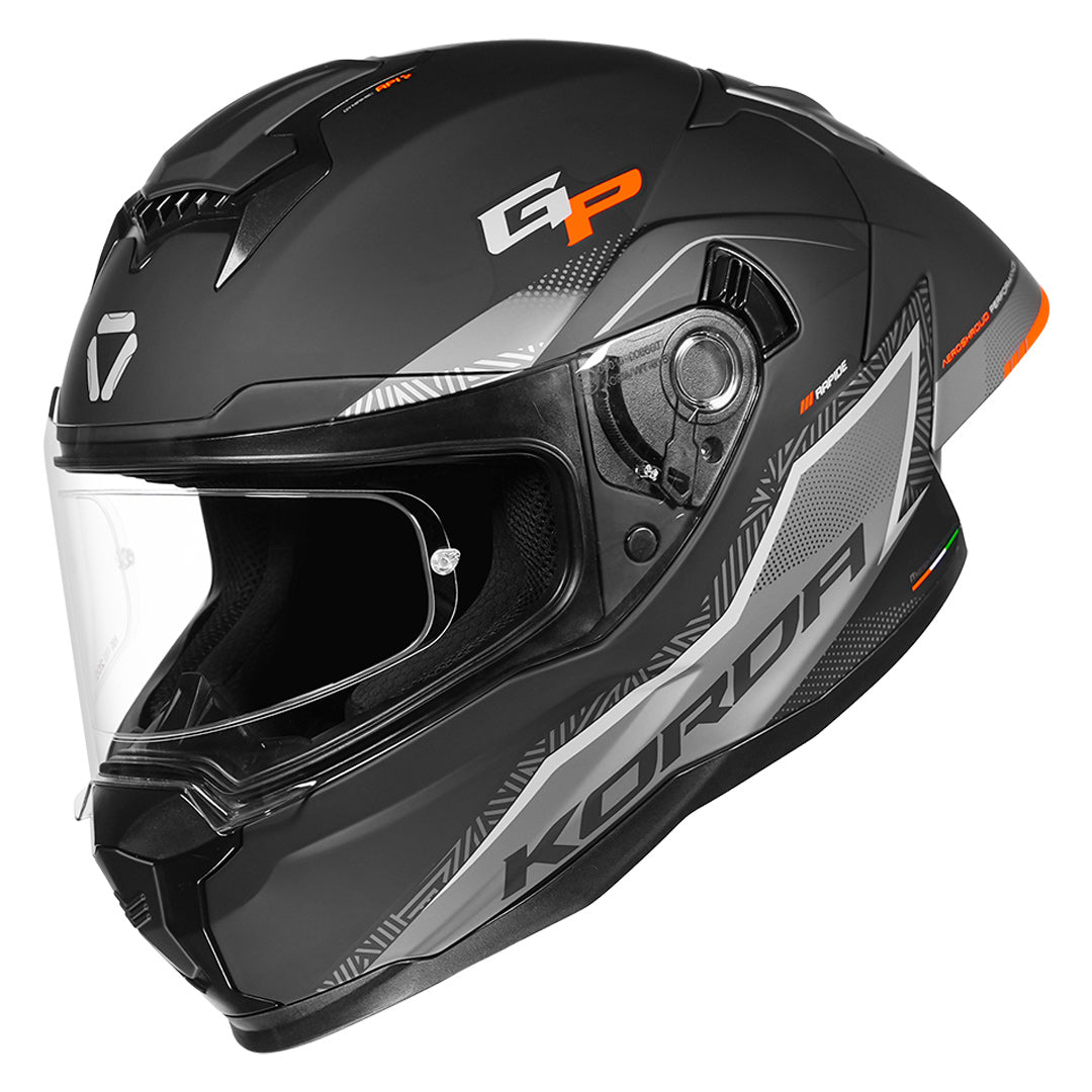 Korda Sonic GP Rapide Helmet (Orange) with clear visor