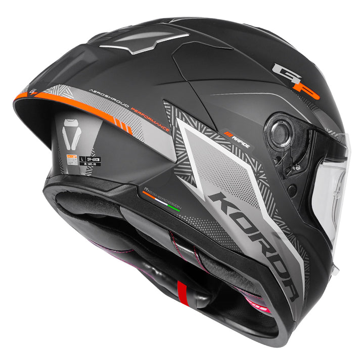 Korda Sonic GP Rapide Helmet (Orange) back
