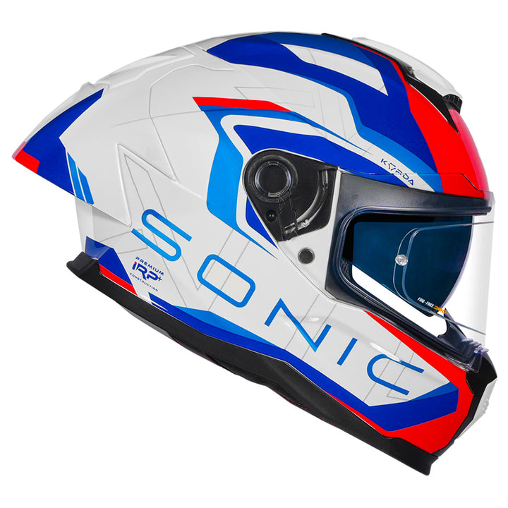 Korda Sonic Roadlion Helmet gloss blue and red side