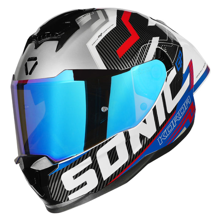 Korda Sonic GP Spi-D Helmet (Blue) with revo visor