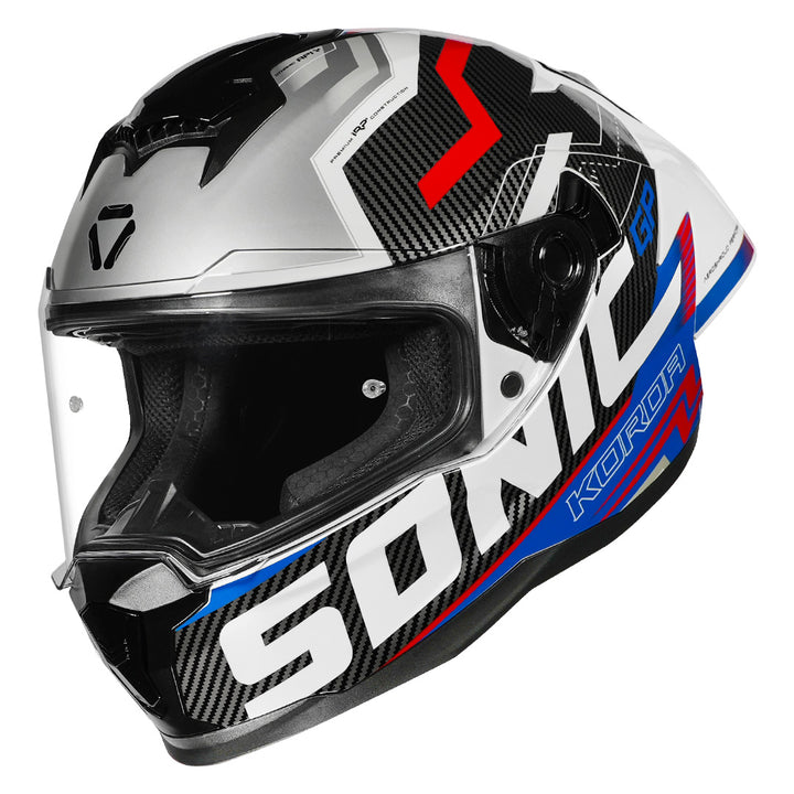 Korda Sonic GP Spi-D Helmet (Blue) with clear visor