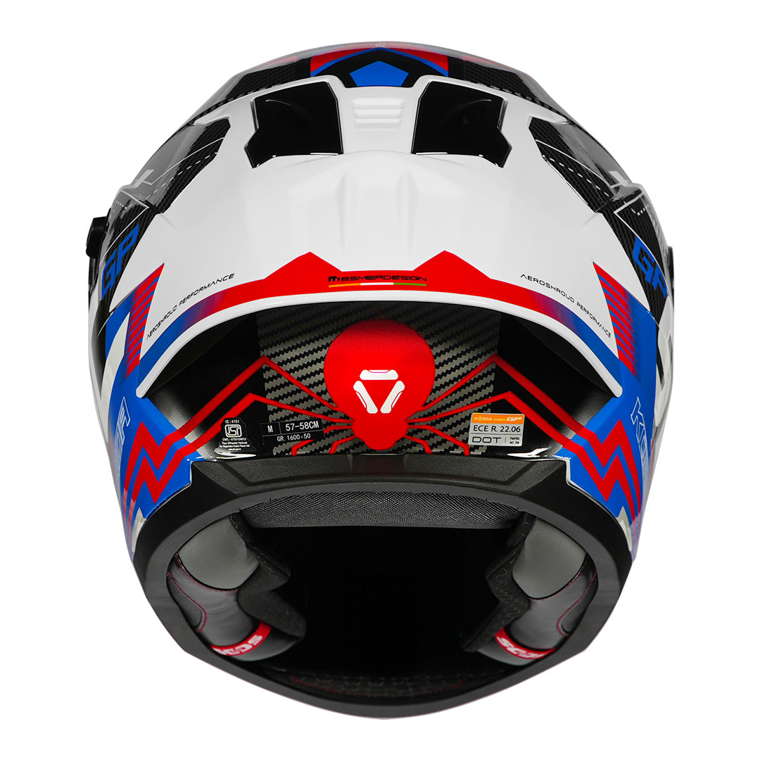Korda Sonic GP Spi-D Helmet (Blue) back