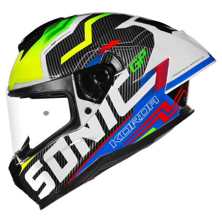 Korda Sonic GP Spi-D Helmet Fluorescent Yellow side