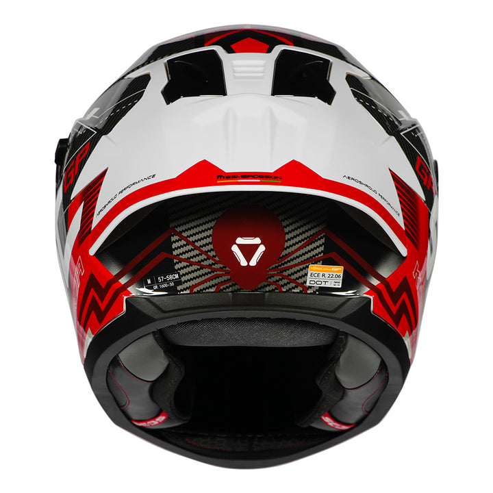 Korda Sonic GP Spi-D Helmet (Red) back