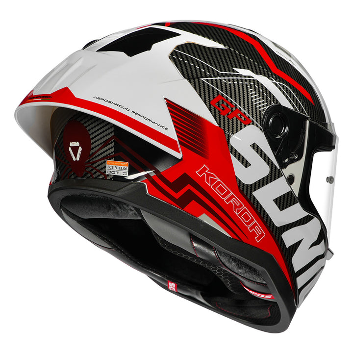 Korda Sonic GP Spi-D Helmet (Red) back
