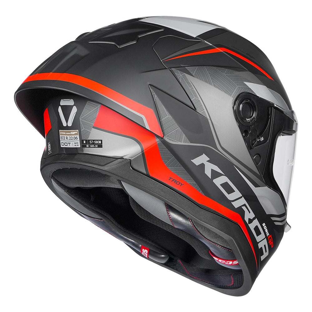 Korda Sonic GP Troy Helmet (Red) back