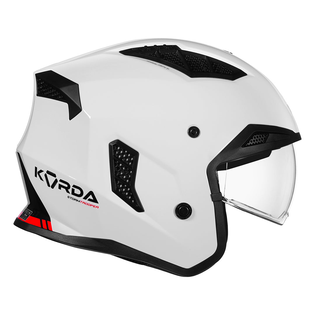 Korda StormTrooper Solid Helmet (White) open face