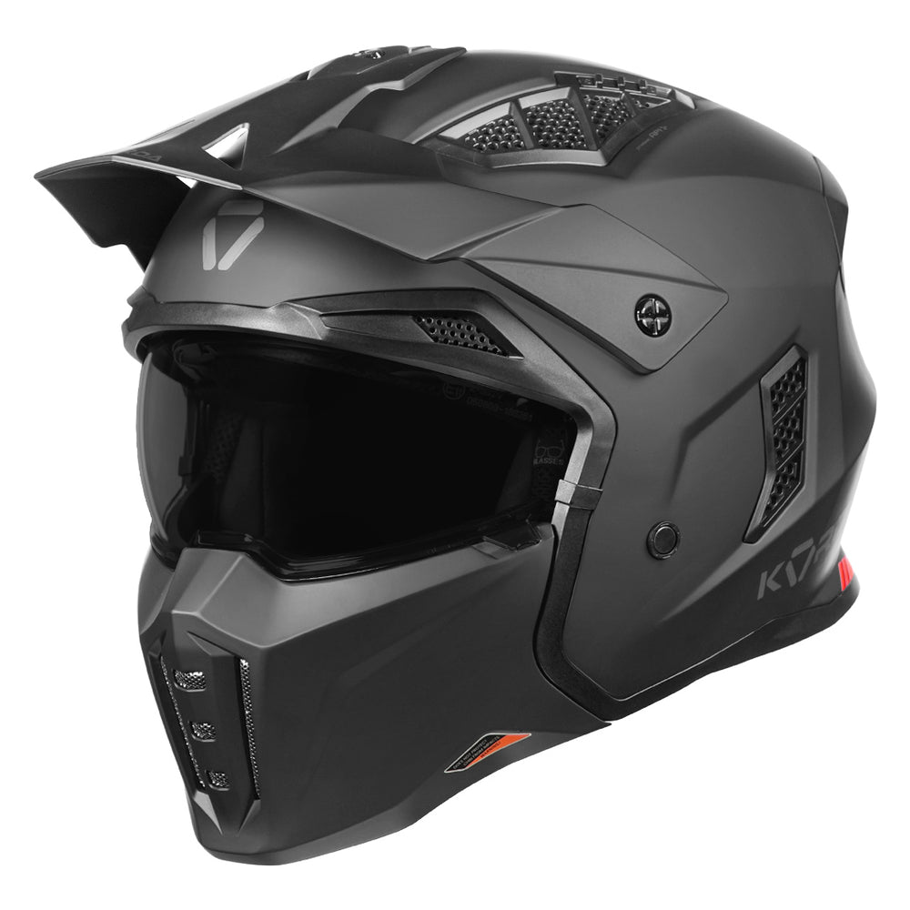 Korda StormTrooper Solid Helmet (Matt Black) with smoke visor