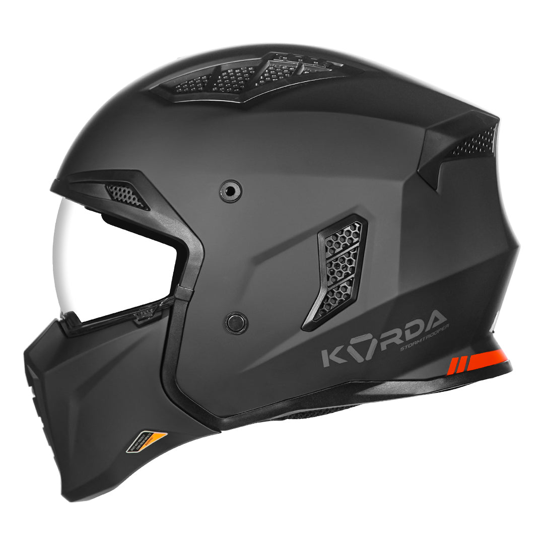 Korda StormTrooper Solid Helmet (Matt Black) side without peak