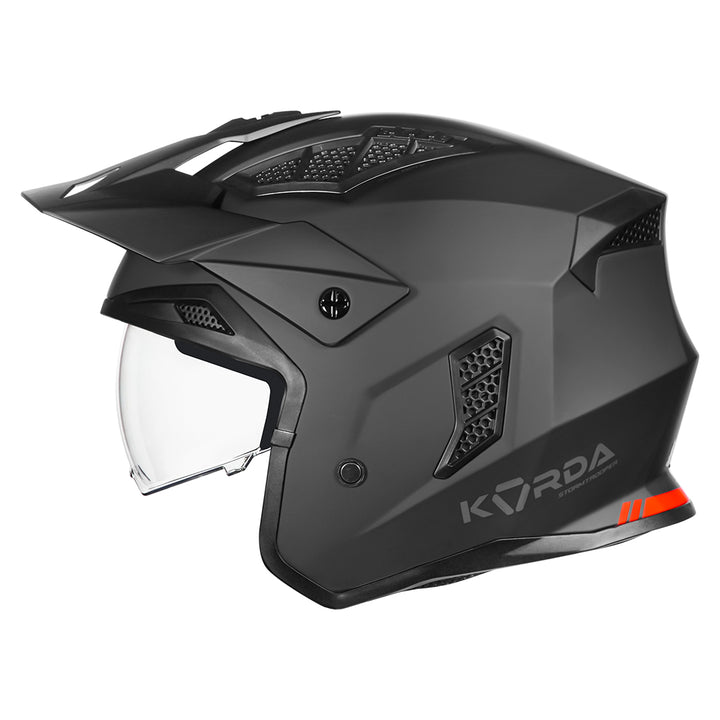Korda StormTrooper Solid Helmet (Matt Black) side without jaw