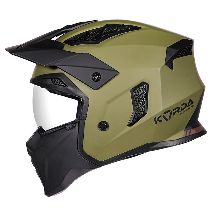 Korda StormTrooper Solid Helmet (Military Green) full-face side