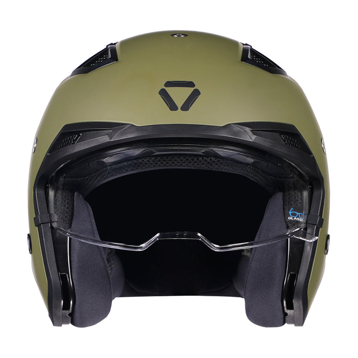 Korda StormTrooper Solid Helmet (Military Green) open-face front