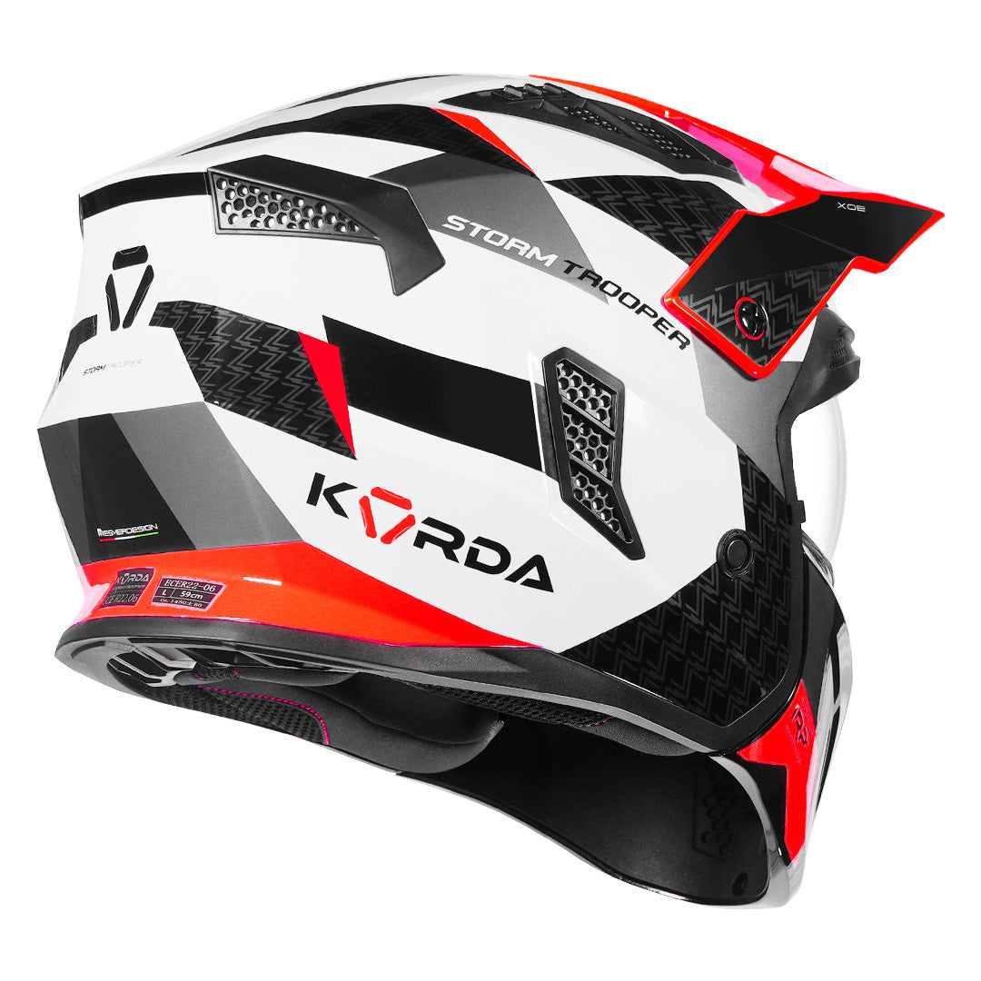carbon fiber stormtrooper helmet motorcycle Korda StormTrooper Xoe Motorcycle Helmet (Red)