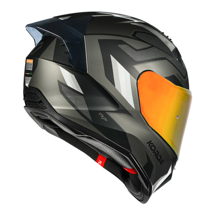 Korda Evo Orcus Helmet matt grey back view with revo visor