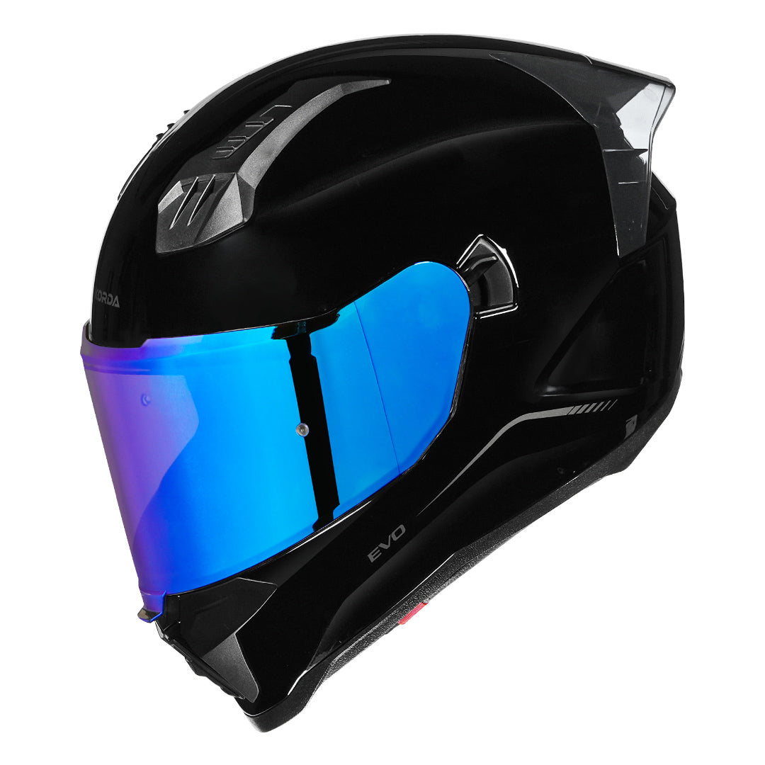 Korda Evo Solid Gloss Black Helmet with revo visor