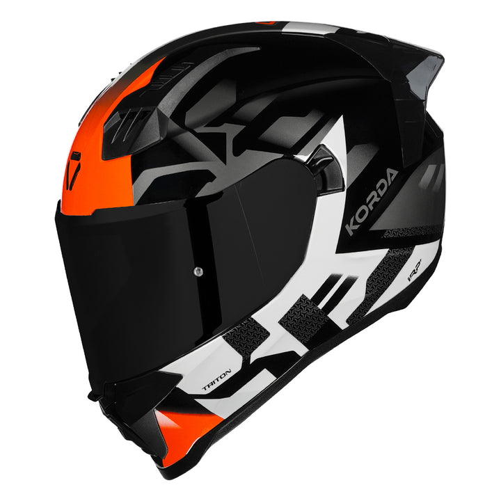 Korda Evo Triton Helmet black white orange with smoke visor
