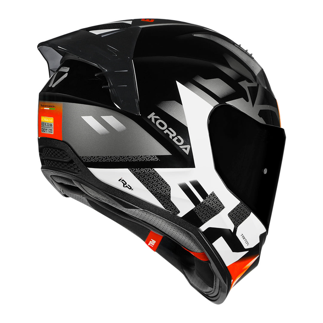 Korda Evo Triton Helmet black white orange with smoke visor