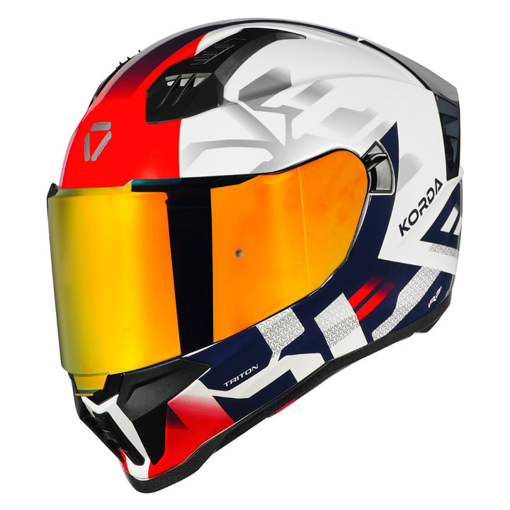 Korda Evo Triton Helmet white red blue with revo visor