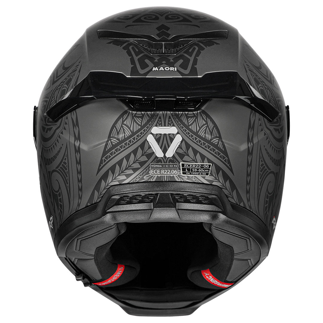 Korda Icon Maori Helmet matt grey back