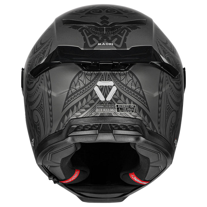 Korda Icon Maori Helmet matt grey back