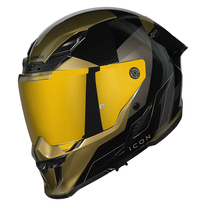 Korda Icon Nyx Helmet black and gold with revo visor