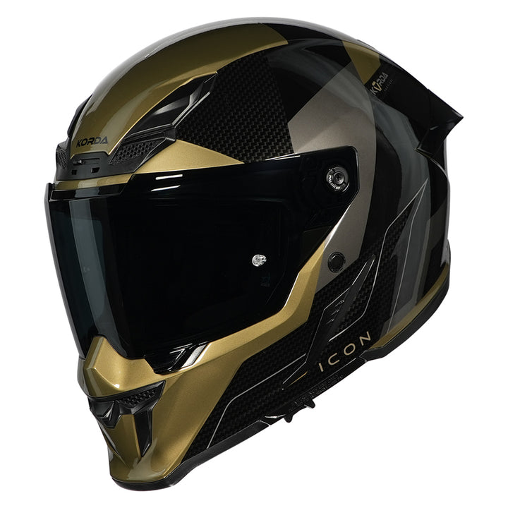 Korda Icon Nyx Helmet black and gold with smoke visor