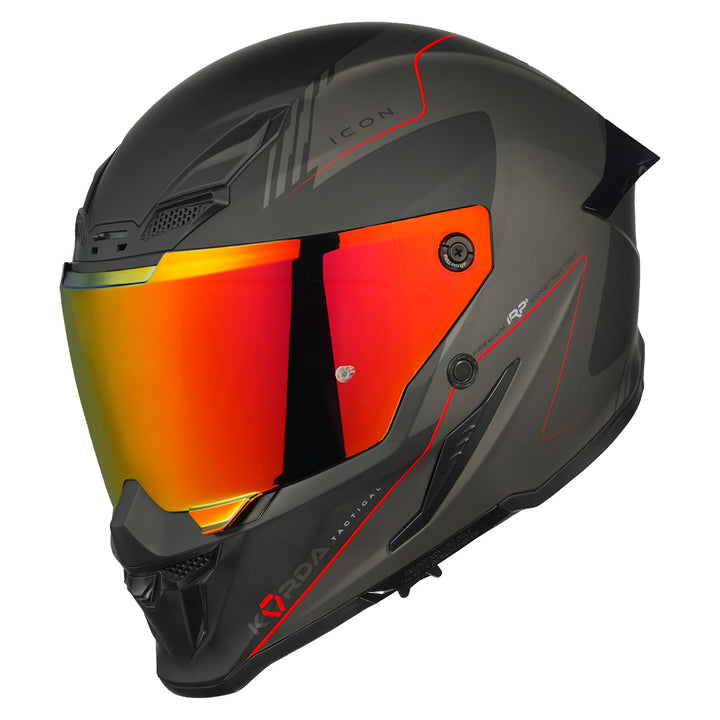 Korda Icon Nero Helmet (Red) with revo red visor