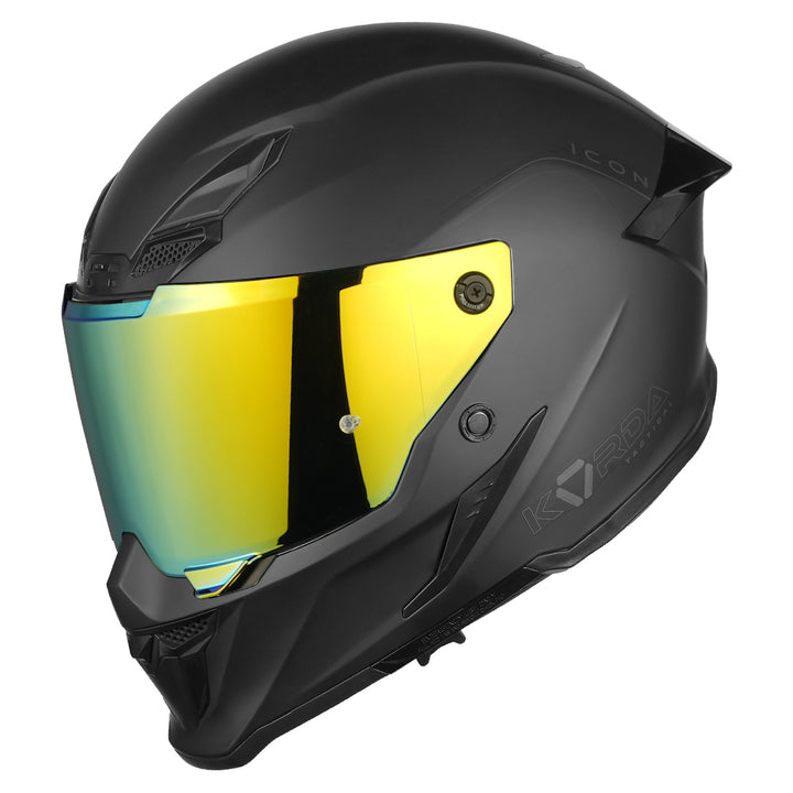 Korda Icon Solid Matt Black Helmet with revo visor