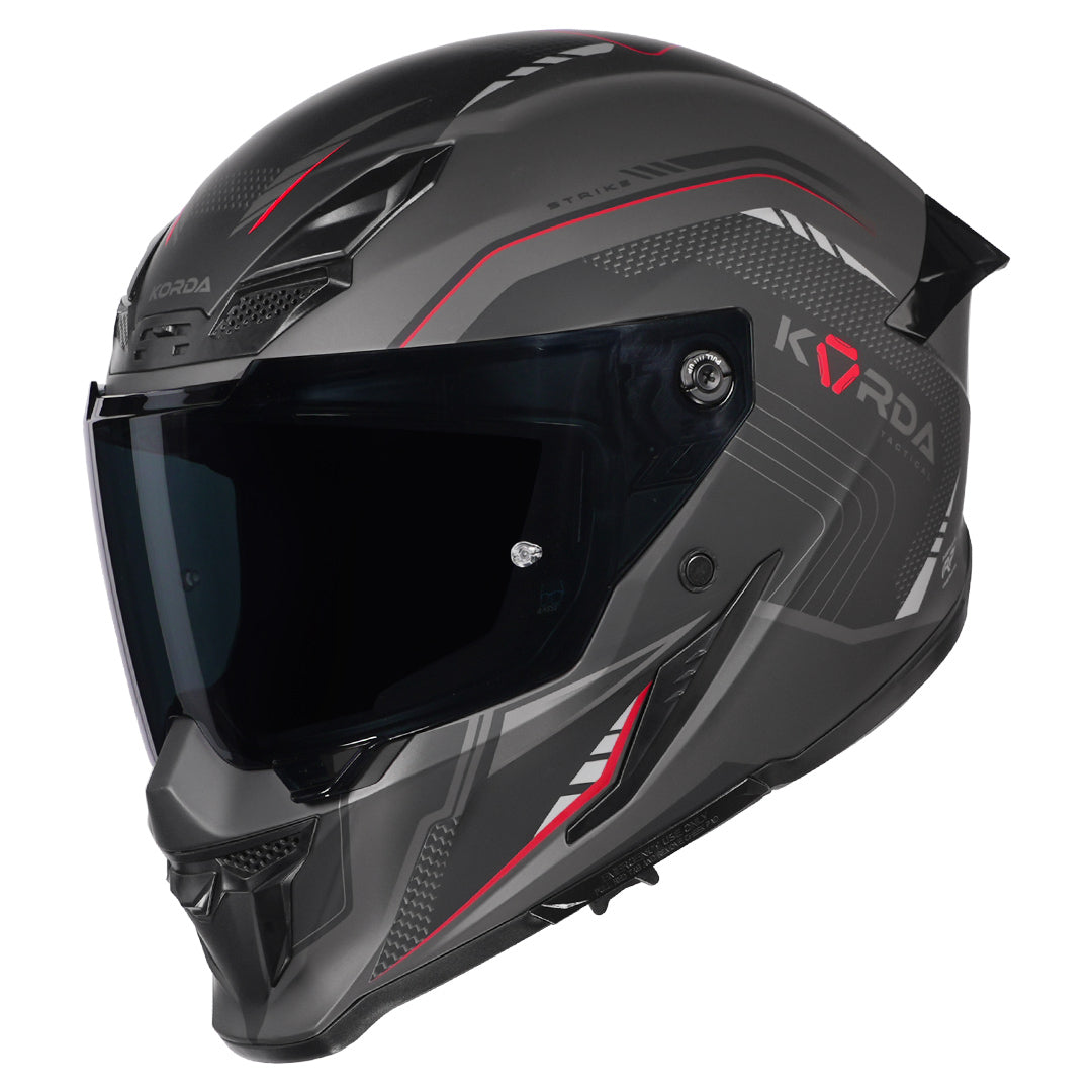 Korda Icon Strike Helmet Matt Red with smoke visor