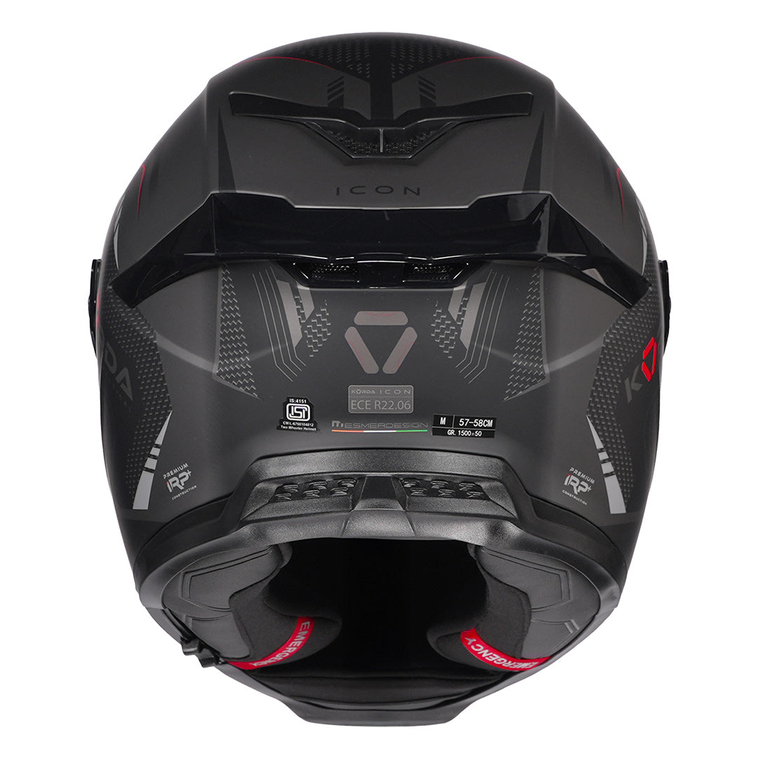 Korda Icon Strike Helmet Matt Red back