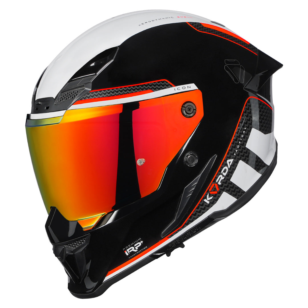 Korda Icon Tokio Helmet (White & Red) with revo visor