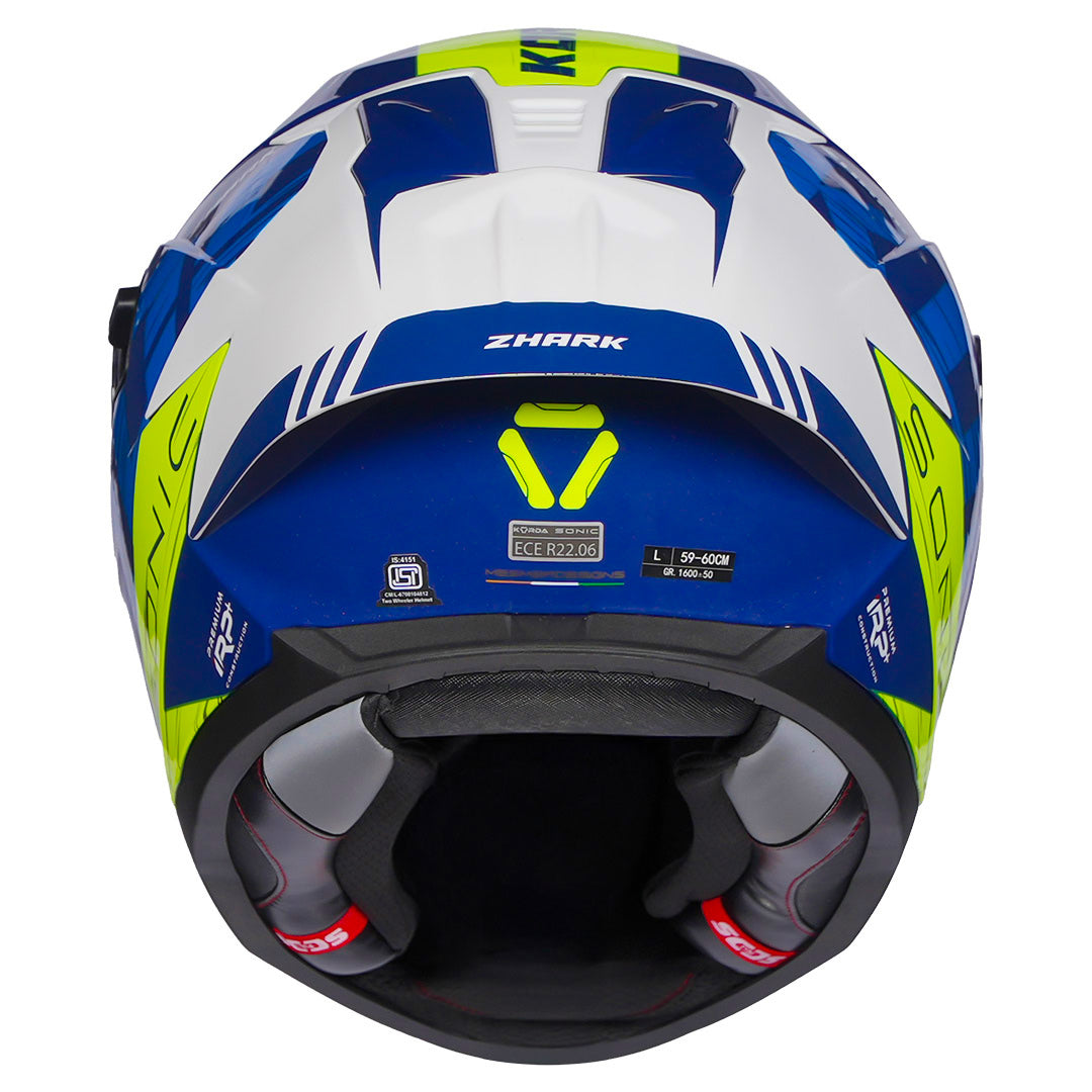 Korda Sonic Zhark Helmet Blue back
