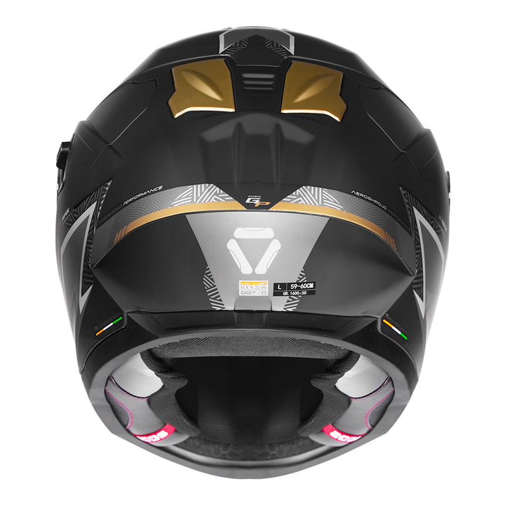 Korda Sonic GP Rapide Helmet gold  back