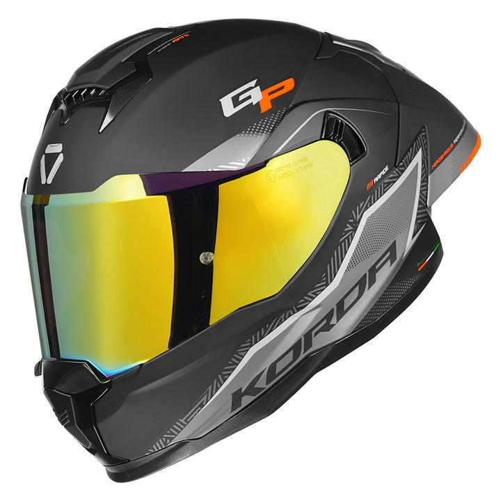 Korda Sonic GP Rapide Helmet (Orange) with revo visor