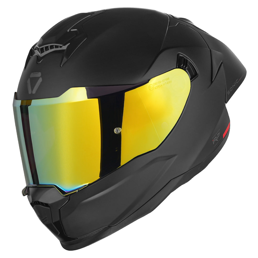 Korda Sonic GP Solid Matt Black Helmet with revo visor