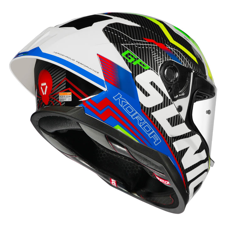 Korda Sonic GP Spi-D Helmet Fluorescent Yellow back