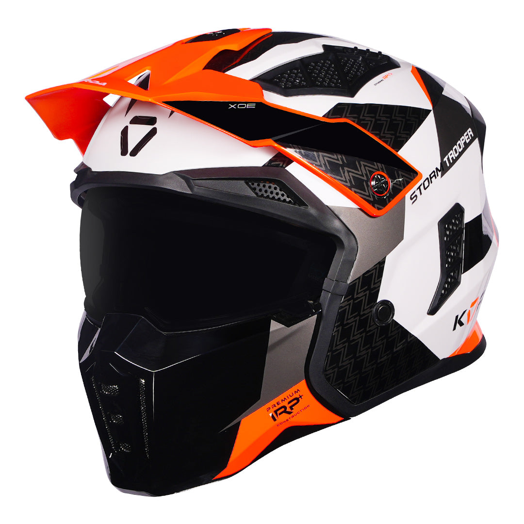 Korda StormTrooper Xoe Helmet (Fluorescent Orange) with smoke visor