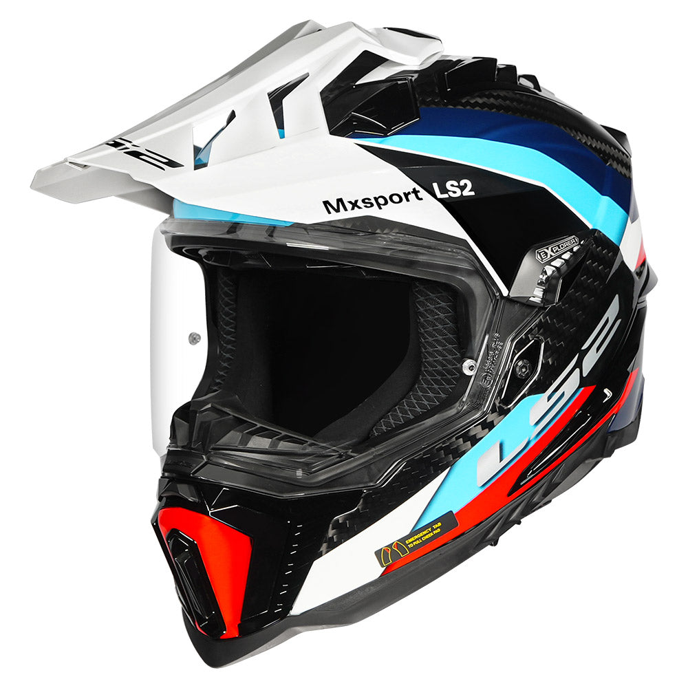 LS2 MX701 Explorer Carbon Edge Black / Orange / White Helmet