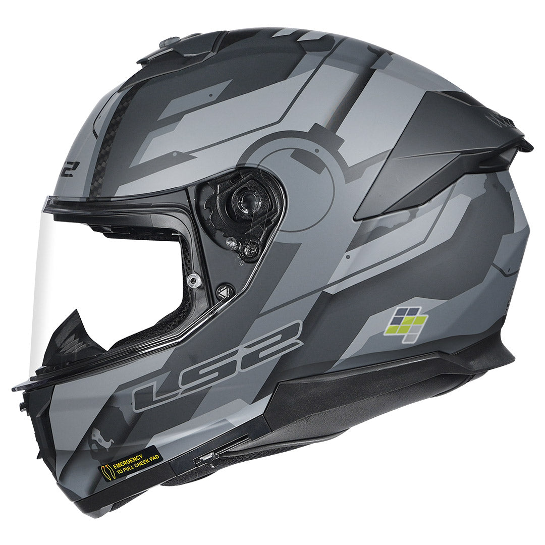 LS2 FF320 Stream 2 Shadow Helmet matt titanium side