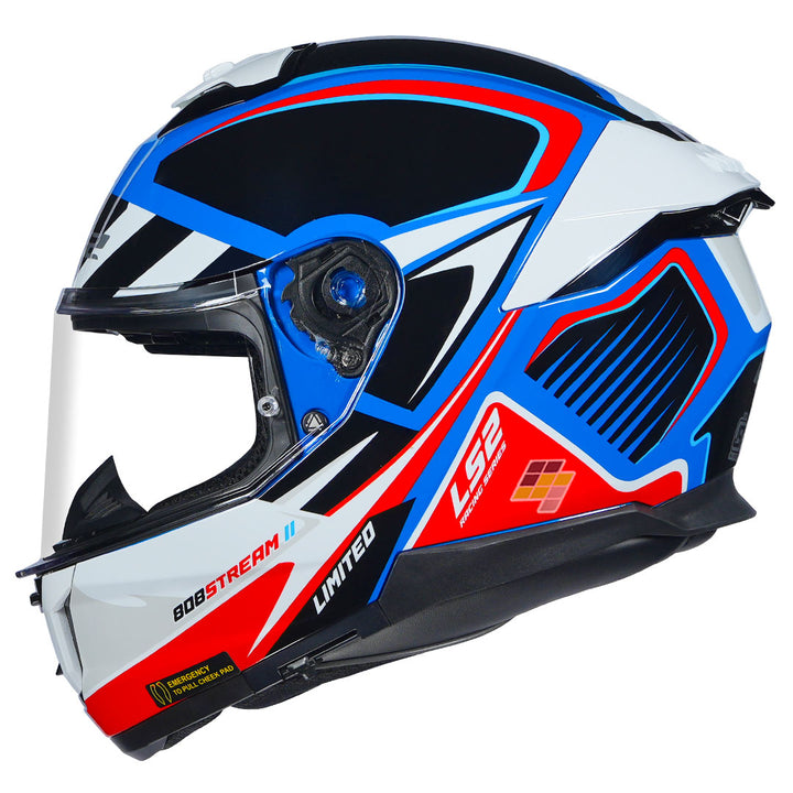 LS2 FF320 Stream 2 Xtrenta Helmet blue red side