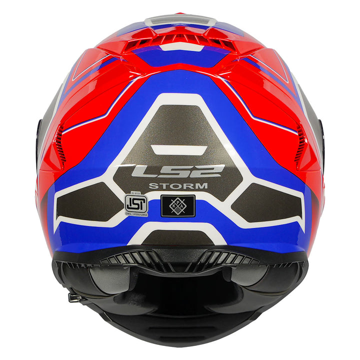 LS2 FF800 Storm 2 Faster Helmet red & blue back