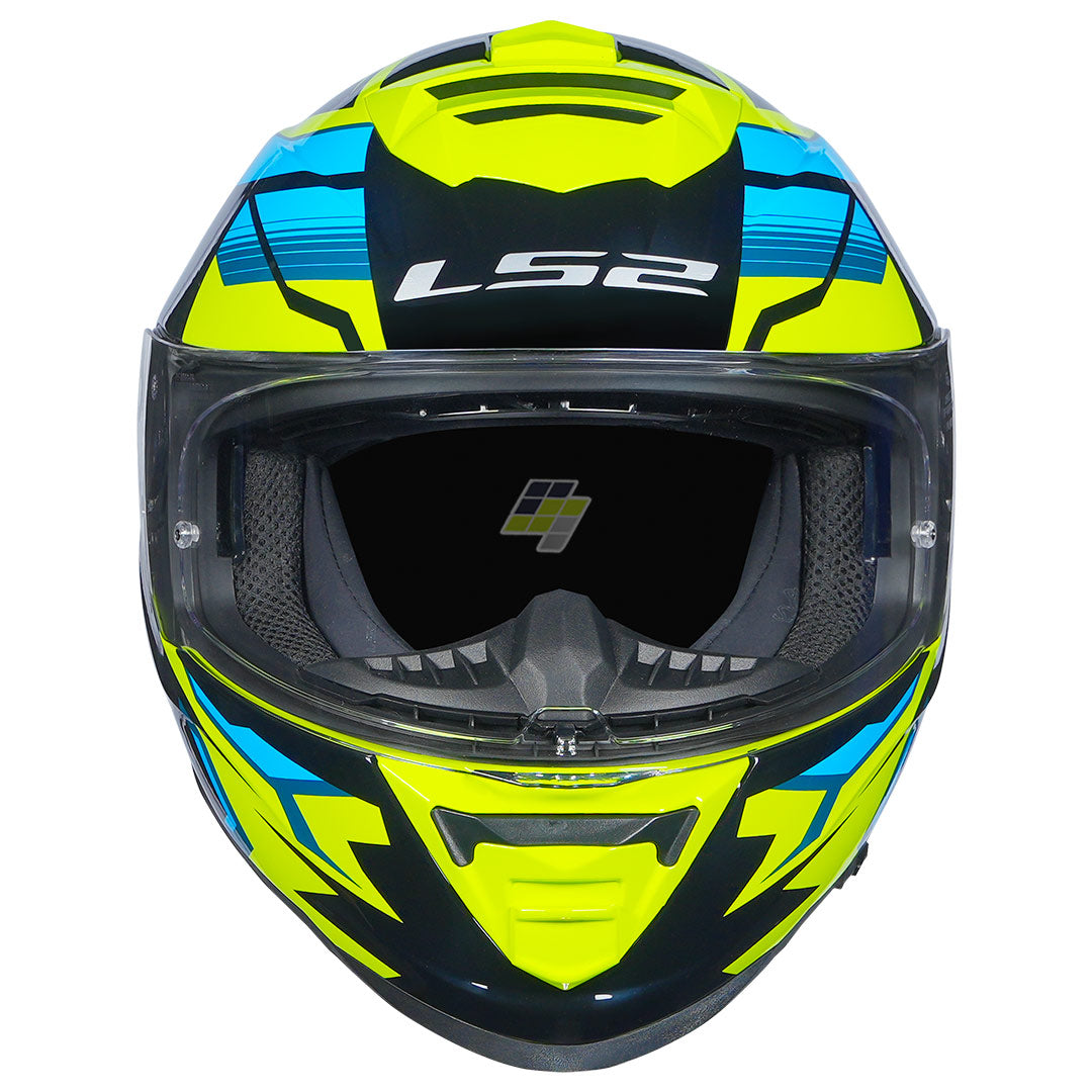 LS2 FF800 Storm 2 Tracker Helmet black fluorescent yellow front