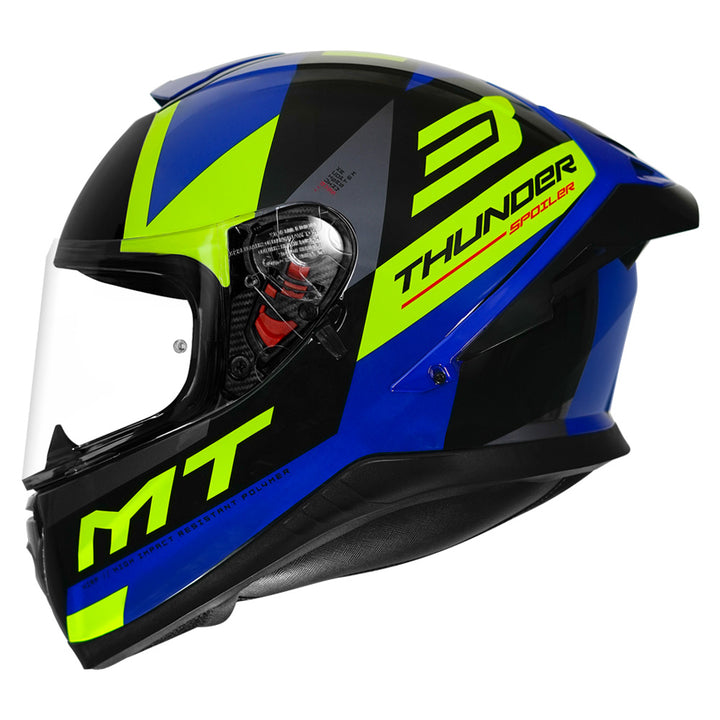 MT Thunder3 Pro Calipso Helmet fluor yellow blue side